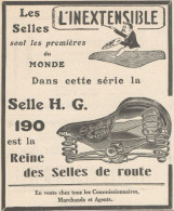 L'INEXTENSIBLE - Selle De Route - Pubblicità D'epoca - 1923 Old Advert - Publicités