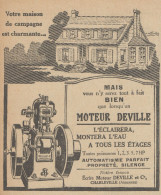 Moteur DEVILLE - Pubblicità D'epoca - 1923 Old Advertising - Werbung