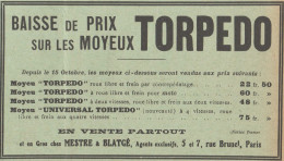 Moyeux TORPEDO - Pubblicità D'epoca - 1912 Old Advertising - Publicités