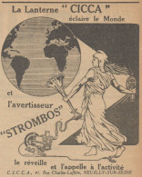 Lanterne CICCA & Avertisseur STROMBOS - Pubblicità D'epoca - 1920 Old Ad - Publicités