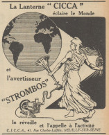 Lanterne CICCA & Avertisseur STROMBOS - Pubblicità D'epoca - 1920 Old Ad - Publicités