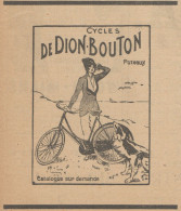 Cycles DE DION-BOUTON - Illustrazione - Pubblicità D'epoca - 1920 Old Ad - Publicités