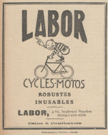 Cycles-Motos LABOR - Pubblicità D'epoca - 1920 Old Advertising - Publicités