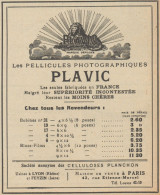 PLAVIC Pellicules Photographiques - Pubblicità D'epoca - 1920 Old Advert - Publicités