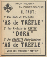 Papier DORA & Plaques AS DE TREFLE - Pubblicità D'epoca - 1920 Old Advert - Publicités