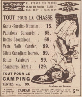 THE MOTORIST - Tout Pour La Chasse - Pubblicità D'epoca - 1934 Old Advert - Publicités