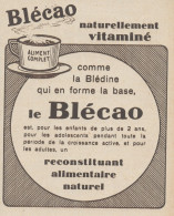 BLECAO Aliment Complet - Pubblicità D'epoca - 1934 Old Advertising - Publicités