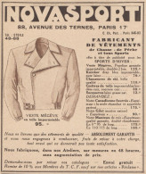 NOVASPORT - Veste Mégève - Pubblicità D'epoca - 1934 Old Advertising - Publicités