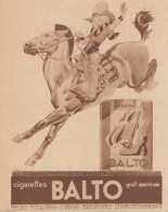 Cigarettes BALTO - Pubblicità D'epoca - 1934 Old Advertising - Publicités