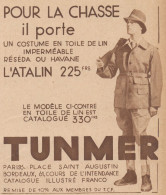 TUNMER Pour La Chasse - Pubblicità D'epoca - 1934 Old Advertising - Publicités