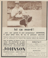 Propulseurs Amovibles JOHNSON - Pubblicità D'epoca - 1938 Old Advertising - Publicités