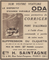 ODA - Etab. H. Saintagne - Pubblicità D'epoca - 1938 Old Advertising - Publicités