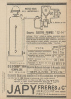 JAPY Fréres & C. - Electro-Pompes - Pubblicità D'epoca - 1924 Old Advert - Werbung