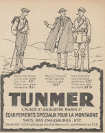 TUNMER équipements Pour La Montagne - Pubblicità D'epoca - 1924 Old Ad - Werbung
