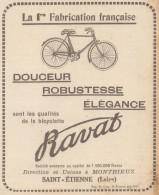 Bicyclette RAVAT - Pubblicità D'epoca - 1924 Old Advertising - Werbung