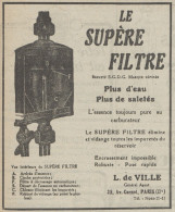 Supère Filtre - Pubblicità D'epoca - 1921 Old Advertising - Werbung