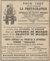 Magasin Moderne De Photographie - Pubblicità D'epoca - 1921 Old Advert - Werbung