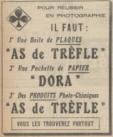 Plaques As De Trèfle & Papier DORA - Pubblicità D'epoca - 1921 Old Advert - Werbung