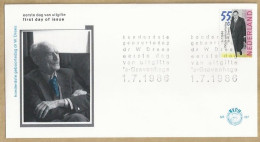 NL.- FDC. NVPH Nr. 237. EERSTE DAG VAN UITGIFTE. FIRST DAY OF ISSUE. 01-07-1986. HONDERDSTE GEBOORTEDAG Dr. W. DREES. - FDC