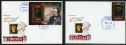 Liberia 2020, Penny Black, 1val +BF In 2FDC - Briefmarken Auf Briefmarken