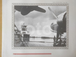 LARGE COMEMORATIVE PHOTO FOTO 1946 TWA  AIRCRAFT LOCKEED CONSTELLATION PLANE AVION CONSTELLATION LISBON AIRPORT PORTUGAL - Aviazione