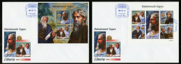 Liberia 2020, R, Tagore, Gandhi, 4val In BF +BF In 2FDC - Mahatma Gandhi