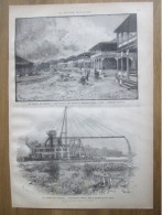 1884 Le Canal  De PANAMA    Une Rue De La Ville Nouvelle  Christophe Colomb  PORT DE COLON - Estampes & Gravures