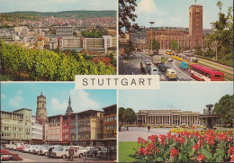 D-70173 Stuttgart - Alte Ansichten - Hauptbahnhof - Cars - VW- Käfer - Mercedes Heckflosse - Straßenbahn - Nice Stamp - Stuttgart