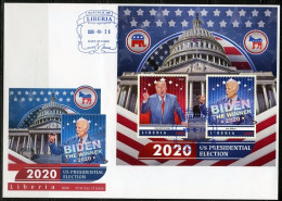 Liberia 2020, USA New President, Biden, BF In FDC - Sonstige & Ohne Zuordnung