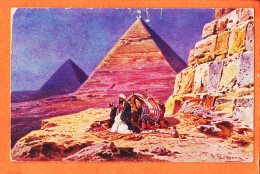 09961 / ⭐ Originalgemälde Friedrich PERLBERG ◉ Gebet Pyramiden Wüste 1905s à RANGADAT Paris ◉ ASB BRUCKMAN München - Piramidi