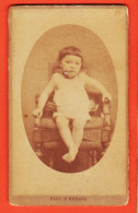 09829 / ⭐ Photo CDV 37-TOURS 1890s ◉ Bébé Fillette ◉ Photographie Gabriel BLAISE ◉ Paul V.ROCHAS 8 Rue De La Préfecture - Anonieme Personen