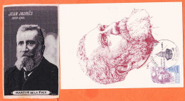 09524 /⭐ ◉  ♥️ JAURES Fondateur Parti SOCIALISTE Au PANTHEON 21-05-1981 Investiture MITTERRAND + Portrait Tissé SOIE - Personaggi