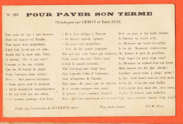 09594 /⭐ ◉  ♥️ Pour Payer Son TERME Monologue GERNY René ESSE 1910s Publié Avec Autorisation Editeur SULZBACH H-J-W 293  - Theatre