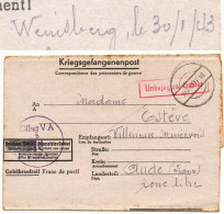 CAMP OFFICIERS PRISONNIERS ALLEMAGNE OFLAG VA 1943 = WEINSBERG STUTTGART VOIR SCANS - WW II