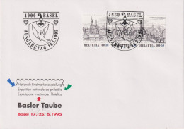 1995 Schweiz ET, Nationale Briefmarkenausstellung,Basel, Zum:CH Z101, Basler Taube Aus Dem Block Dreierstreifen - Filatelistische Tentoonstellingen