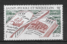SAINT PIERRE ET MIQUELON N°   470    "  DÉCOUVERTE DES ILES " - Unused Stamps