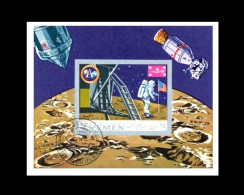 KR Jemen / Kingdom Of Yemen: 'Apollo-11 In Space – Lunar Landing – First Men On The Moon 1969' Mi BL 161B; Yv PA.95ND Oo - Asie