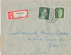 HITLER 50+5PF SUR LETTRE RECOMMANDEE RATHENOW 17/5/1943 STO POUR PARIS CENSURE ALLEMANDE - WW II