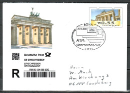 MiNr. USo 169 (ATM - Brandenburger Tor), SoSt. ATM-Ganzsache, Erstverwendung; B-274 - Enveloppes - Oblitérées