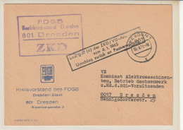 ZKD-Brief: "Laut § 17 (4) Der ZKD /...." (schwarzer Kastenstempel) - Otros & Sin Clasificación
