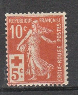 France N° 147 ** Au Profit De La CR 10c+5c Rouge - Neufs