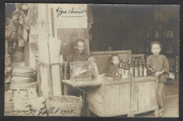 CPA Indochine Saïgon Asie Indochine Carte Photo RPPC Types Chinois Commerce Shop Planté écrite - Vietnam