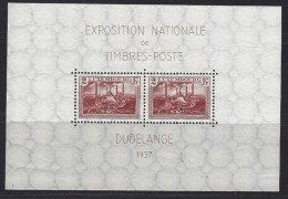 Luxembourg Yv BF 2 Exposition Nationale De Timbre Poste Dudelange 1937 **/mnh - Blokken & Velletjes
