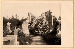 Cpa Photo Ruines église Tombes Cimetière Havrincourt - Pas De Calais Guerre 14-18 WW1 - Sonstige & Ohne Zuordnung