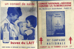 *Carnet Complet Contre La Tuberculose Complet 10 X 0.20 F - 33ème Campagne -1963/1964 - Antitubercolosi