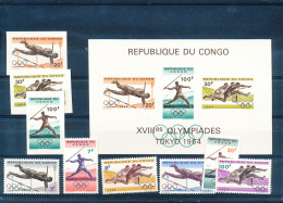 CONGO KINSHASA OLYMPIC GAMES OF TOKYO COB 545/550 + 549A/B + BL14 MNH - Nuevos