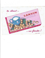 Buvard Illustré Chocolat Lait & Noisettes LANVIN (buvard EFGE) France   (63) - Alimentare