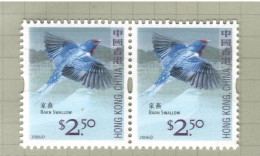 Hong Kong 2006, Bird, Birds, Barn Swallow, 2x 1v, MNH** - Rondini