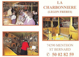 *Carte Visite Restaurant - La Charbonnière à Menthon Saint Bernard (74) - Cartoncini Da Visita