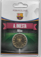 Médaille Touristique Arthus Bertrand AB Sous Encart Football Barcelone Saison 2011 2012 Iniesta - Undated